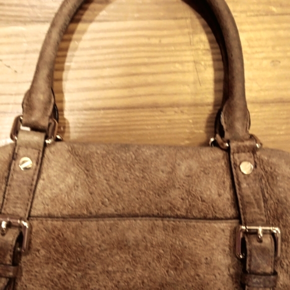 MICHAEL KORS. LARGE BEDFORD SATCHEL DISTRESSED OSTRICH PRINT "RUST". - Picture 5 of 9